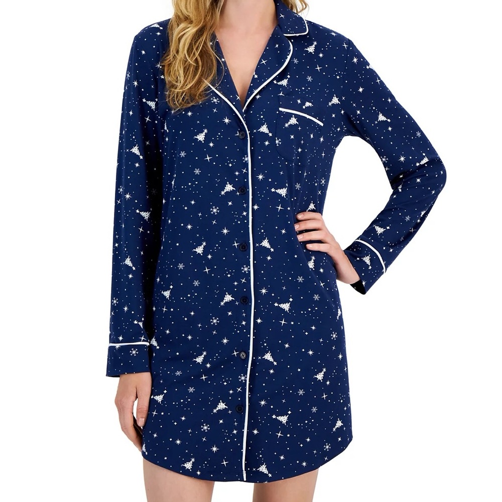 NIP Charter Club Sleepshirt / Nightgown, size Small, Night Tree pattern